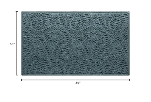 WaterHog Boxwood Front Door Mat Indoor Outdoor Entrance, All-Weather Mats - color: Bluestone, size: Large 35"x59" (3’x5’)
