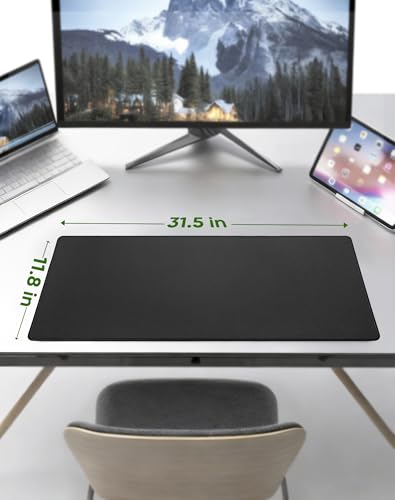 ALOANES Non-Slip Extended Mouse Pad Office&Home Desk Mat Stitched Edge - color: Classic Black, size: 31.5L x 11.8W inches
