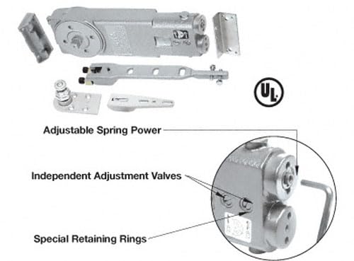 CRL 105 Degree No Hold Open Adjustable Spring Power Overhead Concealed Door Closer - "A" Package