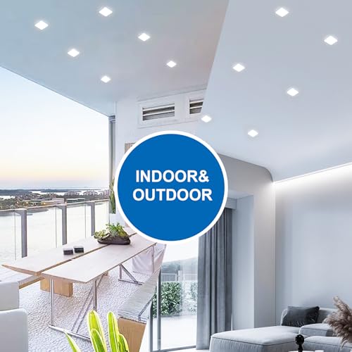 DELIPOP 6 Pack 4.72 Inch LED Square Recessed Lighting, 6500K Ultra Thin Frameless Led Downlight Lighting, 20W Slim Panel Ceiling Light for Bathroom Kitchen Basement - size: 4.72in-6500K-6Pack