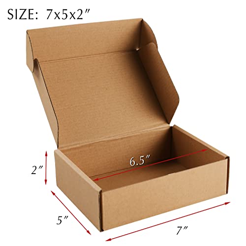 Brown Corrugated Cardboard Boxes - 7x5x2, 30 Pack Small Shipping Boxes for Mailing & Packaging - color: Brown, size: 7 x 5 x 2