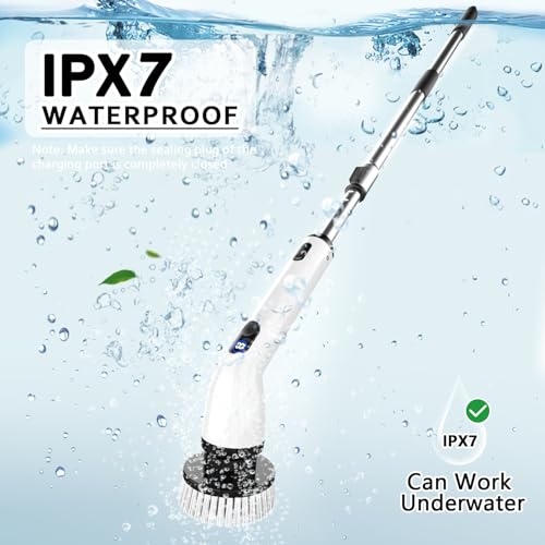 TUYU Electric Spin Scrubber,8 Replaceable Brush Heads for Home - color: Gray
