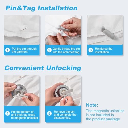 Retail Security Tags, 100 Pcs with 100 Pins, AM-58khz System