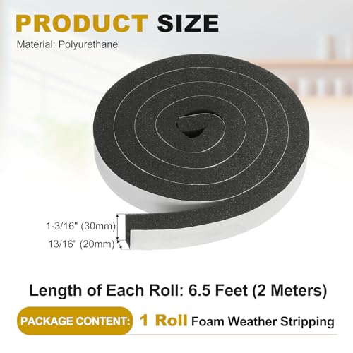uxcell Weather Stripping Door Seal, 1-3/16" x 13/16" (1 Roll, 6.5Ft) - size: 1-3/16" x 13/16" (6.5 Ft)