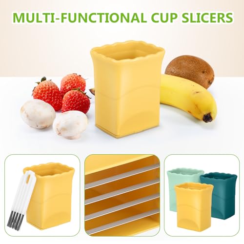 iplusmile 3 Pack Fruit Slicer Cup Stainless Steel Strawberry Cutter
