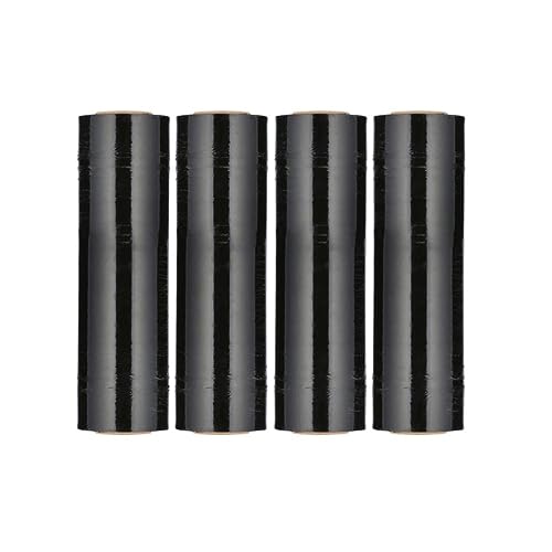 PSBM Dark Black Stretch Wrap, 96 Rolls 18 Inch x 1000 Feet 100 Gauge, Heavy Duty Plastic Wrap Industrial Strength Shrink Film for Moving, Packing & Shipping - color: Black, size: 96 Rolls