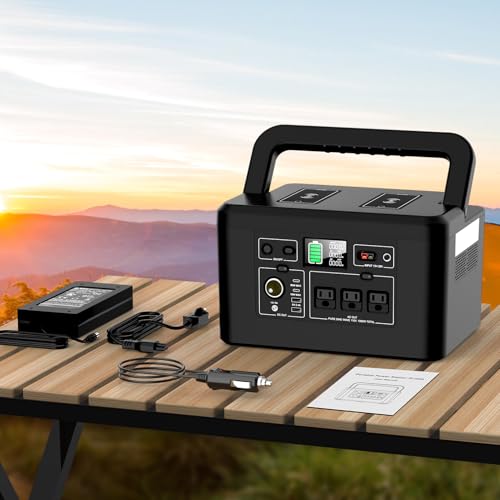 800W Portable Power Station, 740Wh Solar Generator for Camping - color: Black White