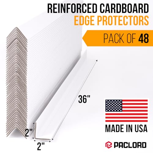 36" x 2" x 2" Reinforced Cardboard Edge Protectors, Pack of 48 - color: Thickness: 0.16", size: Pack of 48