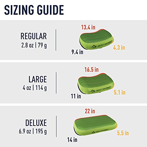 Sea to Summit Aeros Premium Inflatable Pillow, Regular, Lime - color: Lime, size: Regular