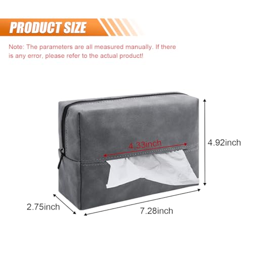 BDZMC Car Tissue Holder, Rectangular Tissues Box Cover, Back Seat Tissue Dispenser for Tissues, Car Napkin Holder with Elastic Band, Fits for Storage & Organizer (Grey) - color: Grey