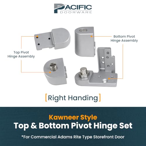 Pacific Doorware Kawneer Style Pivot Hinge Set - Right, Aluminum - color: Aluminum Silver, size: Right Hand
