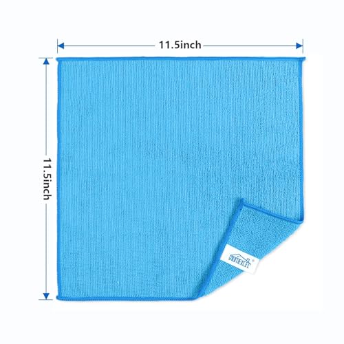 HOMEXCEL 100PK Microfiber Cleaning Cloth, Cleaning Rag for Home, 11.5x11.5 - color: Blue