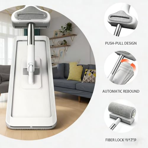 360 Hands-Free Self Wringing Floor Cleaning Mop - color: White