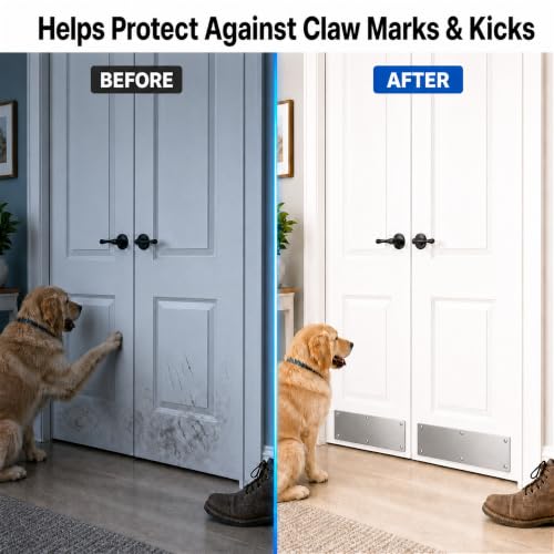 2 Pcs Door Kick Plates, 4" x 16" Stainless Steel Door Push Plate - color: Silver
