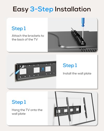 USX STAR Heavy Duty Fixed TV Wall Mount Bracket for 85 86 98 100 120 150 TV - size: 65-150"
