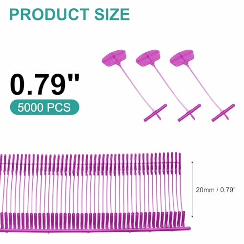 Standard Tagging Gun Fasteners 5000 Pcs 0.8 Inch Label Gun Price Tagging Barbs Clothing Tags Barbs Attachments for Clothes Fabric Price Label Garment, Purple - color: Purple, size: 0.8 Inch