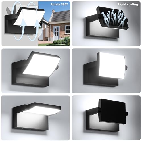 Outdoor Wall Lights 40W 350 ° Rotation Flood Light LED - color: 1/40w/6000k/Black