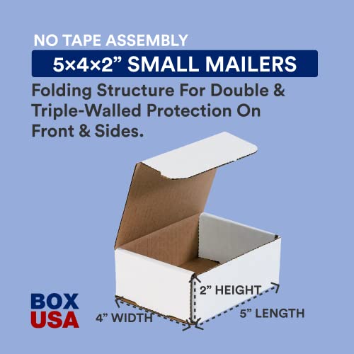 BOX USA Shipping Boxes Small 5"L x 4"W x 2"H 50-Pack, Cardboard Box for Shipping, Moving, Mailing, Packing, Packaging and Storage - size: 5"L x 4"W x 2"H