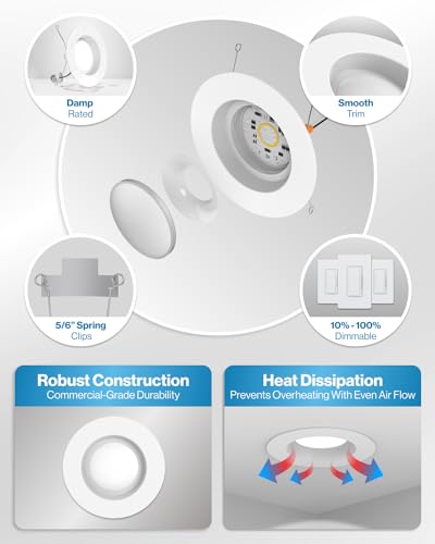 Sunco 12 Pack 6 Inch Retrofit LED Recessed Lighting Can Downlight, 13W=75W - color: 2700K Warm White