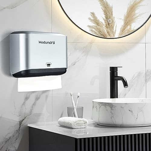 Multifold Wall Mount Paper Towel Dispenser for Bathroom,No-Drill,Gray - color: Sliver-5859, size: 210 Sheet