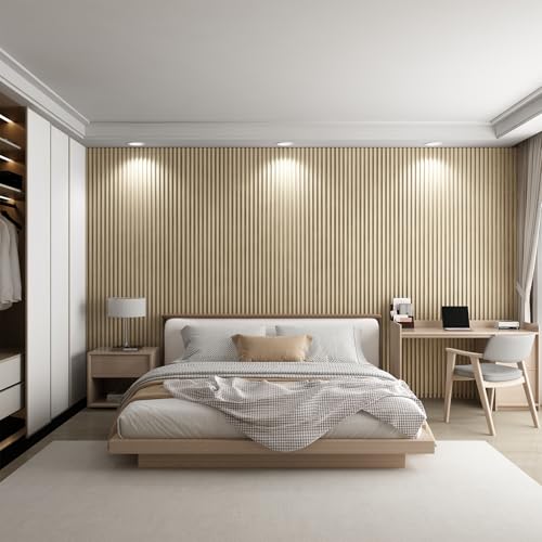 Slat Wall Panel 8-Pack, 118’’x6.1’’, Natural Wood - size: 118’’x6.1’’-Natural Wood