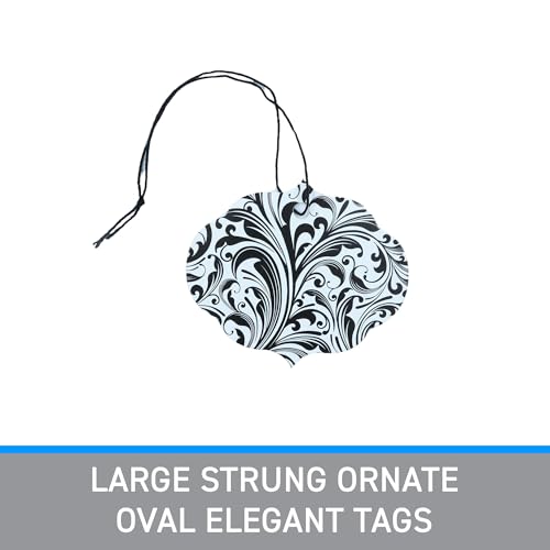 SSWBasics Large Strung Ornate Oval Elegant Tags - 2¾"H x 3¼"W - Pack of 500