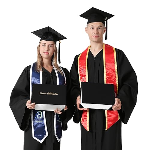 GraduationMall 8.5"x11" Smooth Padded Diploma Cover Certificate Holder Black,48-Packs - color: Black, size: 48 Packs