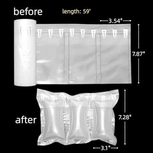 Air Pillows for Shipping with Pump Packaging Air Bags 200 Count Inflatable Shipping Supplies Box Filler Packing Materials Alternative to Packing Peanuts, Purse Stuffers for Shape 3.54" x 7.87" - size: 3.54"x7.87"(200 Count)