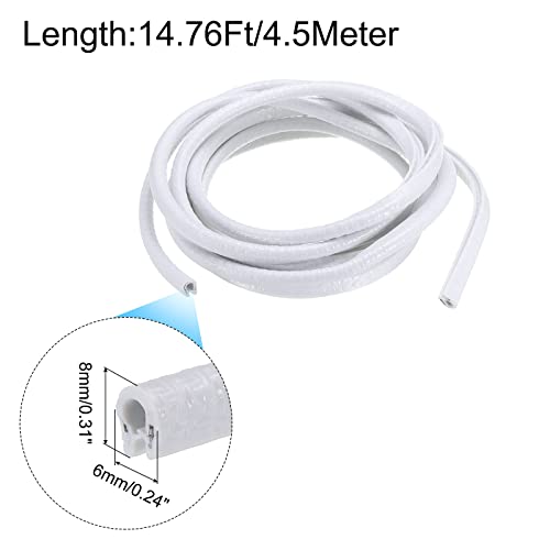 uxcell Edge Trim White U Shape Edge Protector Rubber with Steel Clips Fits 1/64"-1/16" Edge 14.76Ft/4.5Meter Length Door Edge Guards - color: White, size: 14.76 Ft