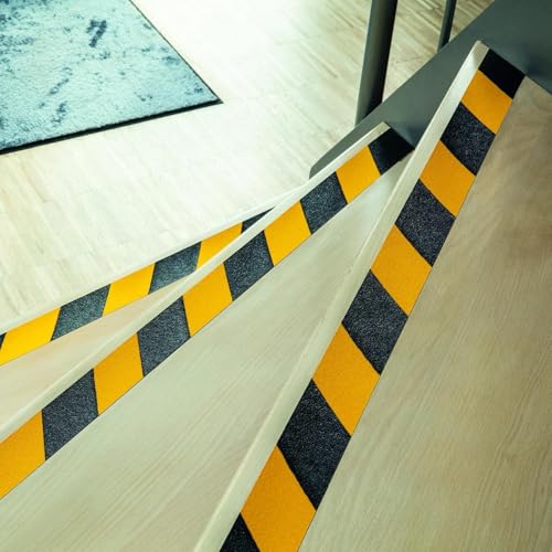 Durable DURALINE Floor Tape, Non-Slip Self-Adhesive, Yellow/Black, 3" x50ft - color: Yellow/Black, size: 75 mm x 15 m