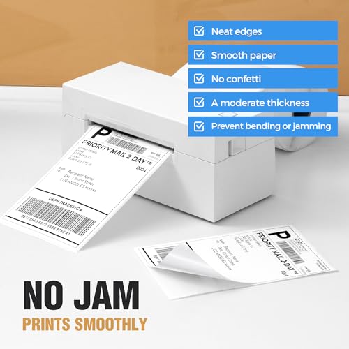 4" x 6" Direct Thermal Shipping Labels 2500 Thermal Label Stickers Commercial Grade 10 Rolls Perforated Shipping Label Compatible with Zebra, Rollo, Jadens, Nelko (10 Rolls - 2500 Labels) - style: 2500 Labels-10 Rolls
