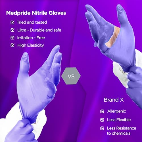 MED PRIDE Nitrile Exam 1200 Count Gloves, Blue Disposable Exam Gloves, Powder-Free Latex-Free, Medical Grade - style: X-large Case of 1200