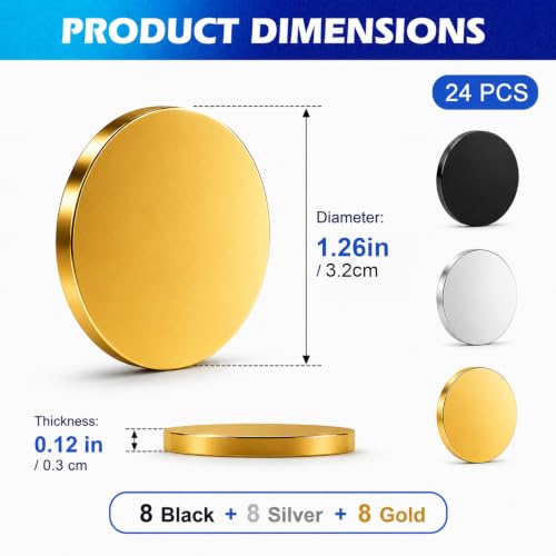 24 Pcs 304 Stainless Steel Challenge Coin Blanks 32mm Heavy Duty Blank Challenge Coins for Laser Engraving and Stamping with Box Smooth No-Hole Round Surfaces Blanks Tags for DIY Custom Gifts (32MM) - size: 32MM