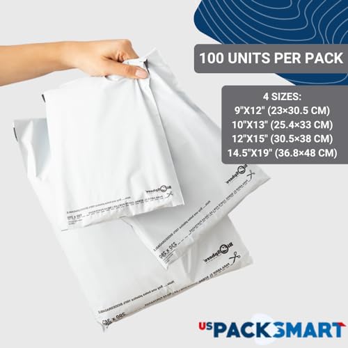 White Plastic Poly Mailers 10"x13" | Shipping Bags for Clothing, Books & Accessories | Durable Shipping Envelopes | Waterproof and Tear-Proof with Strong Self-sealing Adhesive | 100-Pack - color: Arctic White, size: 10"x13" / 100 Pack