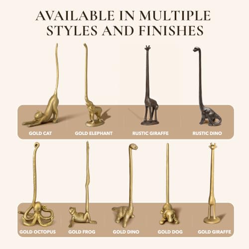 WallCharmers Gold Octopus Paper Towel Holder & Metal Toilet Paper Stand - color: Gold Octopus