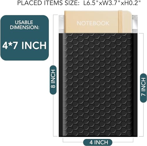 Metronic 800 Pack Small Bubble Mailer 4x8 Inch Black Bubble Mailers Bulk - color: Black, size: 4x8" 800PC
