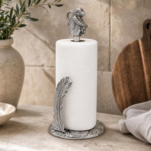 Arthur Court Monkey Paper Towel Holder - Aluminum Safari Design - 15 Inch Tall Countertop Accessory - size: Monkey