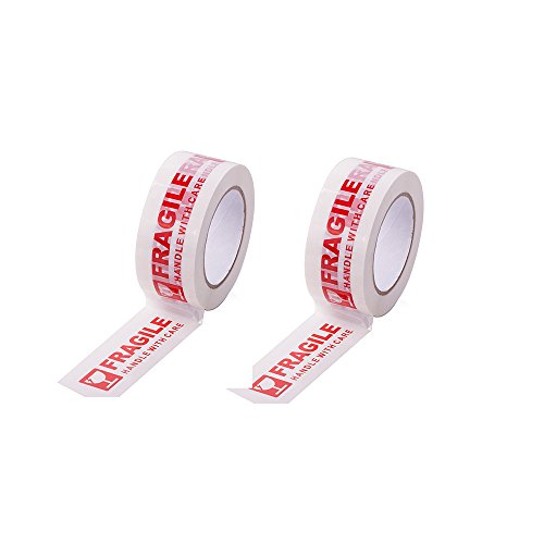 2Rolls Warning Fragile Tape Handle with Care 2Inx330Ft(110Yds) - color: 2 Rolls