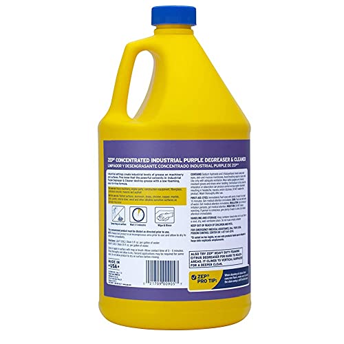 Zep Industrial Purple Cleaner and Degreaser Concentrate - 1 Gallon (Case of 4) ZU0856128 - Easy to Rinse Formula - size: 128 Fl Oz (Pack of 4)