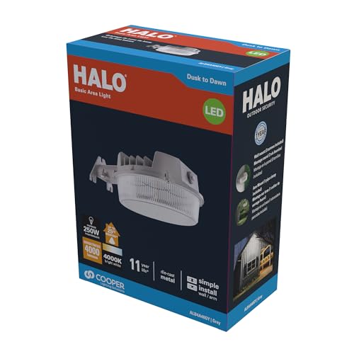 HALO ALB LED Area Light, 4000 Lumens, Dusk-to-Dawn, Gray - size: 4000 Lumens