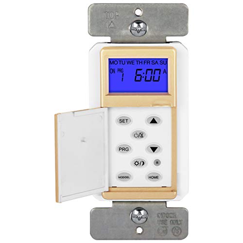 TOPGREENER Digital Astronomic Timer Switch, 7-Day Programmable Sunrise Sunset, Single Pole or 3-Way, Neutral Wire Required, 120VAC, UL Listed, TGT01-H-GD, Gold - color: Gold, size: Old Version