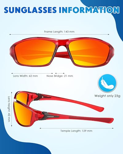 Frienda 6 Pack Polarized Sport Sunglasses for Men Outdoor - color: Delicate Colors