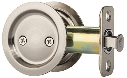 Dynasty Pocket Door Latch, Non-Locking, Aged Satin Nickel, 2-3/8" Backset - color: Satin Nickel, style: Non-Locking