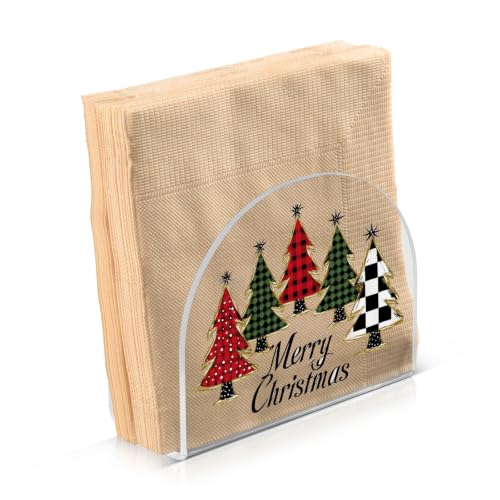 Christmas Trees Napkin Holder for Table Acrylic Tissue Dispenser - color: Christmas Trees