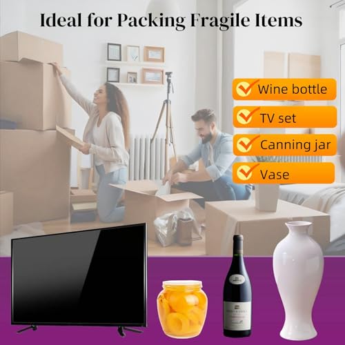 Large Bubble Cushion Wrap for Packing Fragile Items Inflatable Air Pillows for Shipping, Heavy Duty Reusable Eco-Friendly Packing Materials Moving Supplies for Bottles, TV, 11.8" x 131' - size: 11.8in*131.2ft