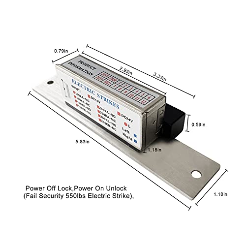 Olideauto Handicap Push Button Door Opener,Auto Door Opener with Wireless Narrow Stainless Steel Handicap Push Buttons Olide-511 and 550lbs Fail Security Electric Strike