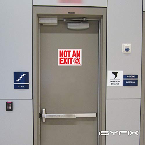 iSYFIX Not an Exit Signs Stickers, 10x7 Inch, 2 Pack, Red & White