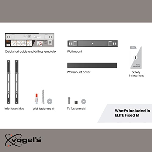 Vogel's TVM 5405 Extremely Flat TV wall Bracket for 32-77 inch TVs, Max. 165 lbs, TV Bracket max. VESA 400x400, Universally Compatible, Distance to the wall only 0.59 inch - size: 32 - 77"
