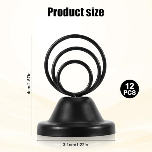NQEUEPN 12Pcs Table Number Holders, Metal Black Finish Wire Picture Stands