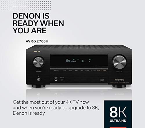 Denon AVR-X2700H 8K Ultra HD 7.2 Channel (95 Watt X 7) AV Receiver - Built for Gaming, Music Streaming, 3D Audio & Video, Alexa + HEOS - style: AVR-X2700H
